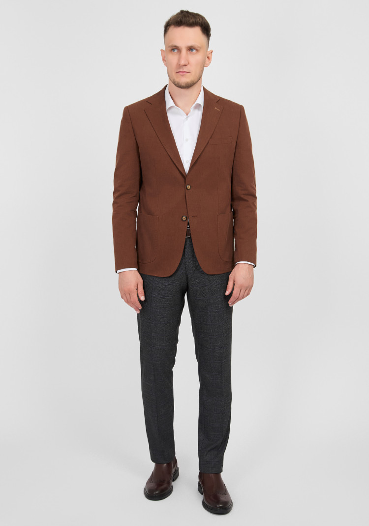 КЛАСИЧНИЙ ЧОЛОВІЧИЙ ПІДЖАК ПОМАРАНЧЕВИЙ ОДНОТОННИЙ, Фото 2