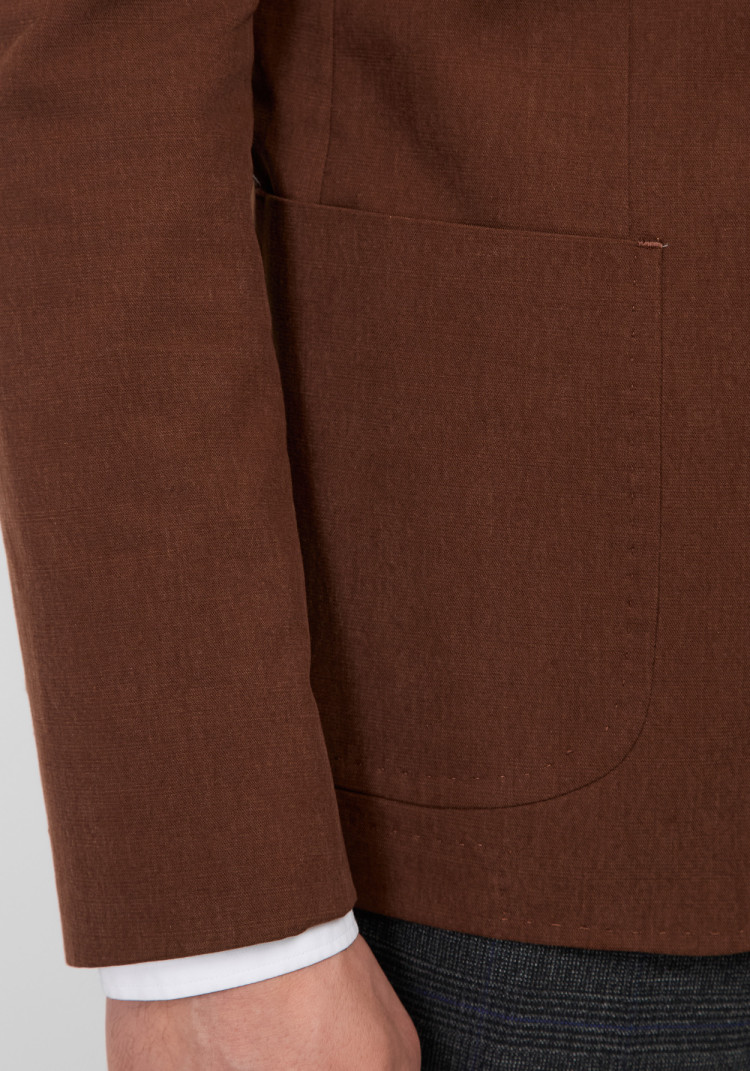 КЛАСИЧНИЙ ЧОЛОВІЧИЙ ПІДЖАК ПОМАРАНЧЕВИЙ ОДНОТОННИЙ, Фото 4