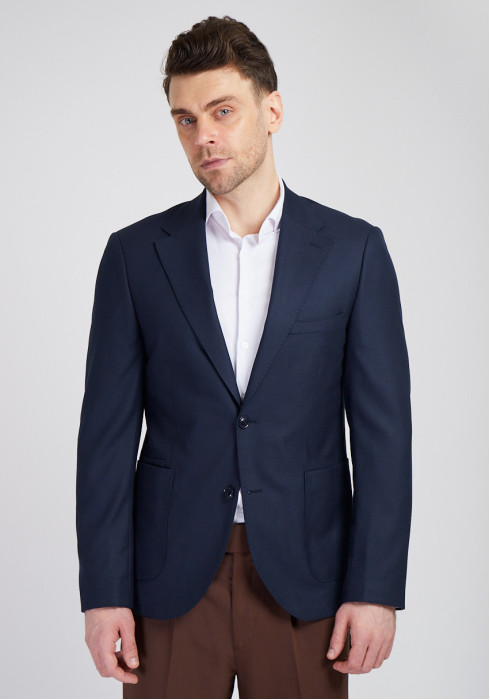 КЛАСИЧНИЙ ЧОЛОВІЧИЙ ПІДЖАК ТЕМНО-СИНІЙ ОДНОТОННИЙ