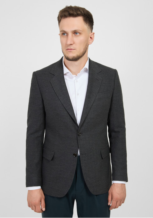 КЛАСИЧНИЙ ЧОЛОВІЧИЙ ПІДЖАК ТЕМНО-СІРИЙ ОДНОТОННИЙ