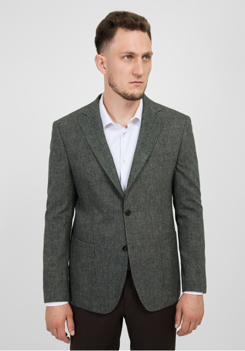 КЛАСИЧНИЙ ЧОЛОВІЧИЙ ПІДЖАК ТЕМНО-ЗЕЛЕНИЙ ОДНОТОННИЙ