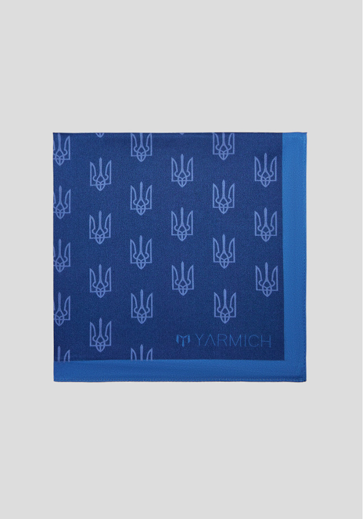 CLASSIC MEN'S POCKET SQUARE BLUE PRINT "UKRAINE", Photo 2