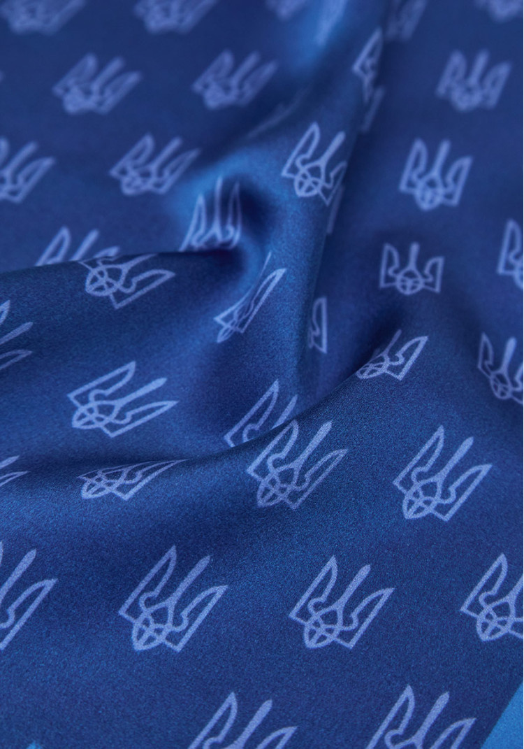 CLASSIC MEN'S POCKET SQUARE BLUE PRINT "UKRAINE", Photo 3