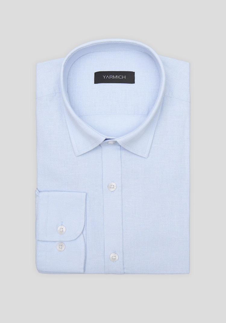 Classic men's linen shirt in blue