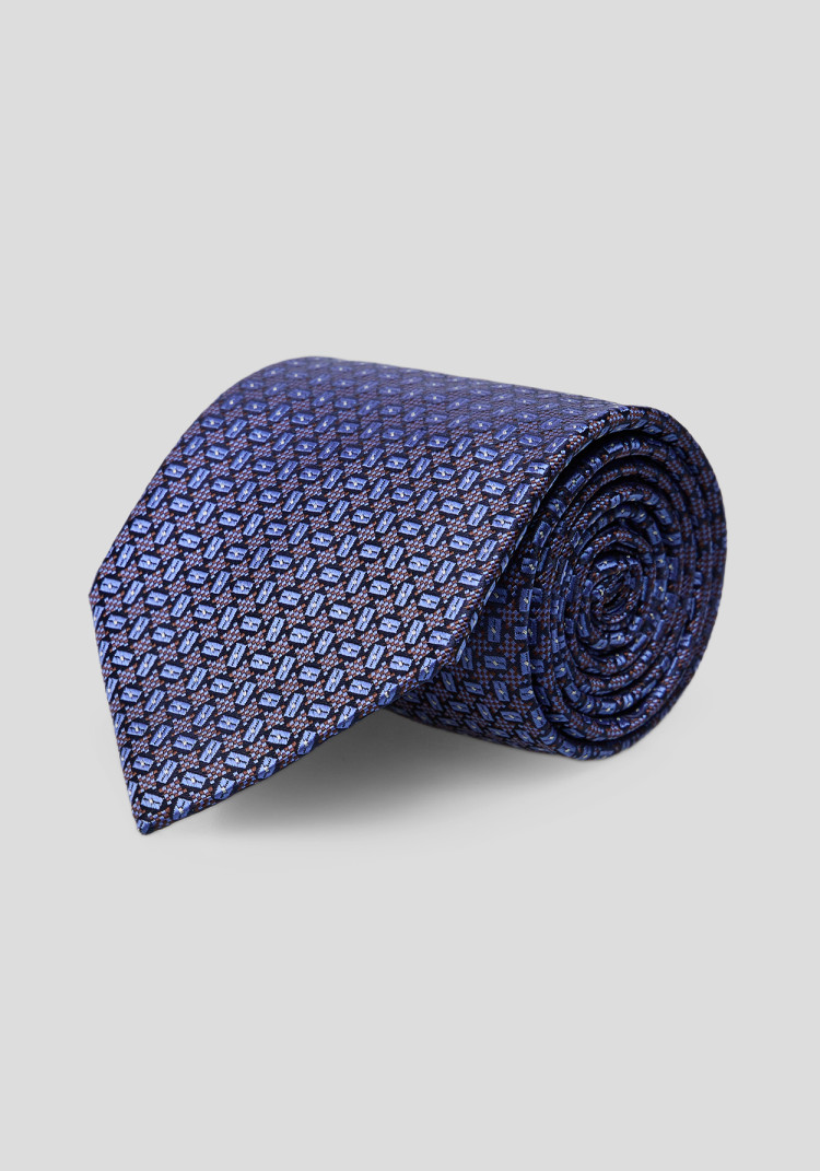 КЛАСИЧНА ЧОЛОВІЧА КРАВАТКА СИНЯ ПРИНТОВАНА