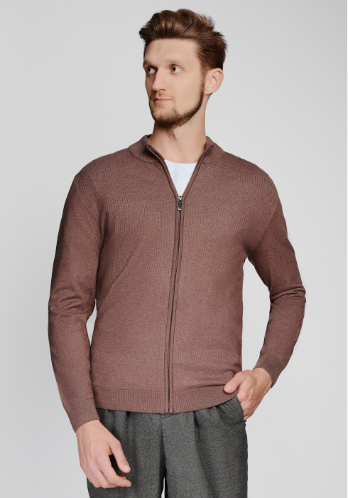 КЛАСИЧНИЙ ЧОЛОВІЧИЙ СВЕТР НА БЛИСКАВЦІ КОРИЧНЕВИЙ