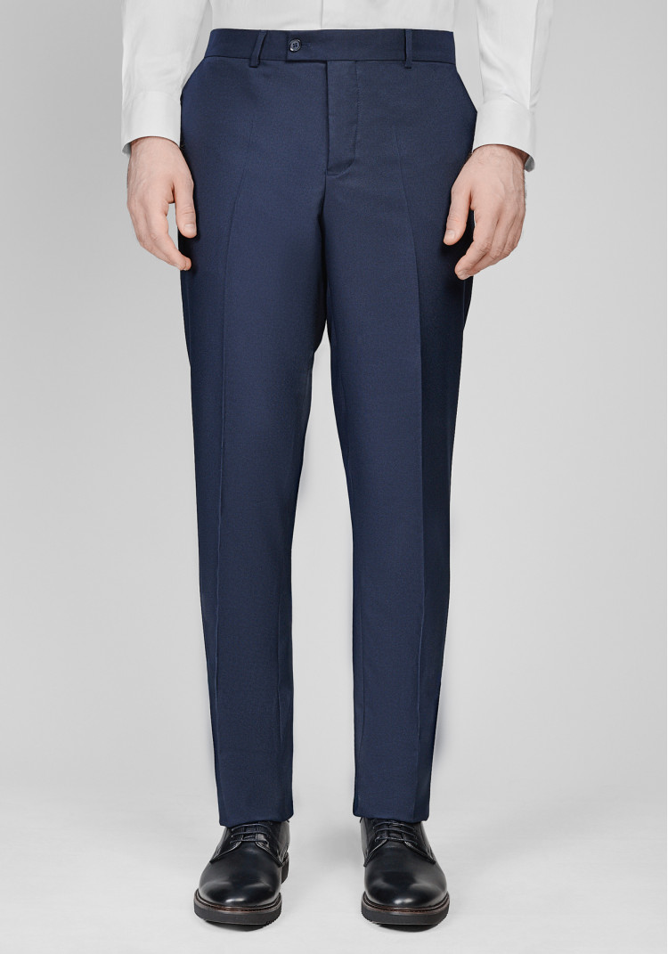 КЛАСИЧНІ ЧОЛОВІЧІ БРЮКИ ТЕМНО-СИНІ ОДНОТОННІ