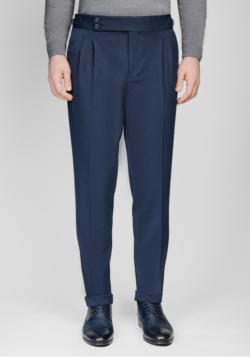 КЛАСИЧНІ ЧОЛОВІЧІ БРЮКИ ТЕМНО-СИНІ ОДНОТОННІ