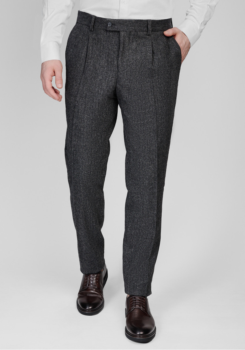 КЛАСИЧНІ ЧОЛОВІЧІ БРЮКИ СІРІ В ЯЛИНКУ, Фото 1