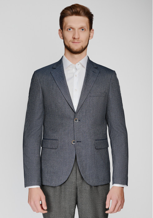 КЛАСИЧНИЙ ЧОЛОВІЧИЙ ПІДЖАК СИНІЙ ОДНОТОННИЙ