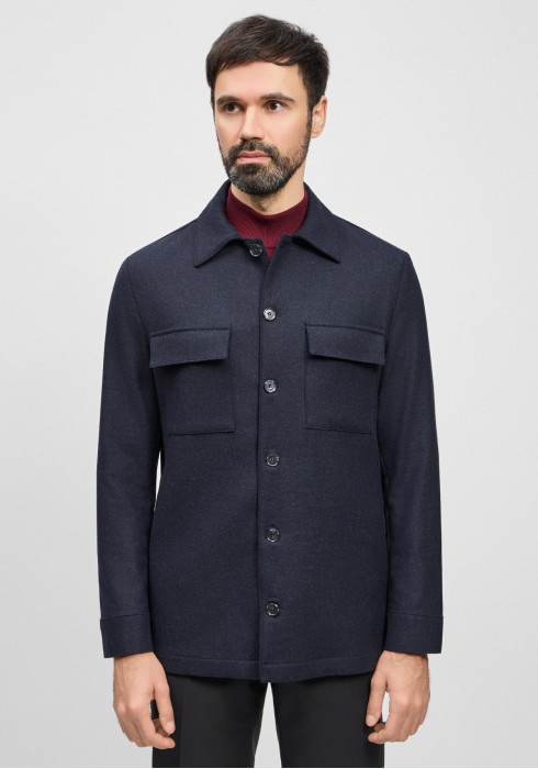 ЧОЛОВІЧИЙ ПІДЖАК САФАРІ ТЕМНО-СИНІЙ ОДНОТОННИЙ