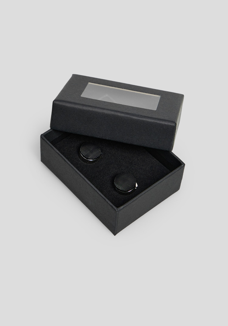 CLASSIC MEN'S BLACK SILVER BUTTON ACCESSORY, Photo 2