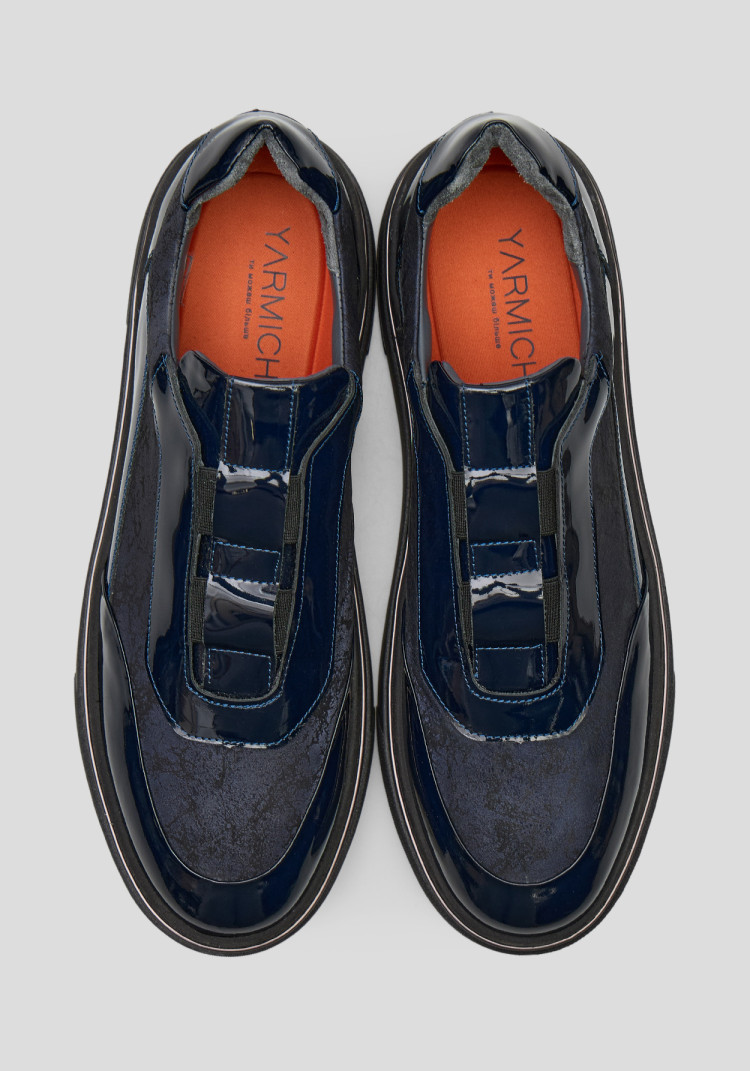 КЛАСИЧНІ ЧОЛОВІЧІ КРОСІВКИ СИНІ З ЗАМШЕВОЮ СОЮЗКОЮ, Фото 4