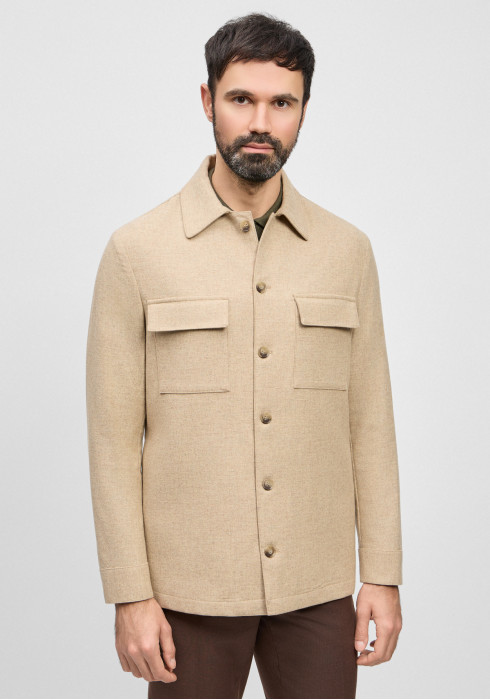 ЧОЛОВІЧИЙ ПІДЖАК САФАРІ БЕЖЕВИЙ ОДНОТОННИЙ