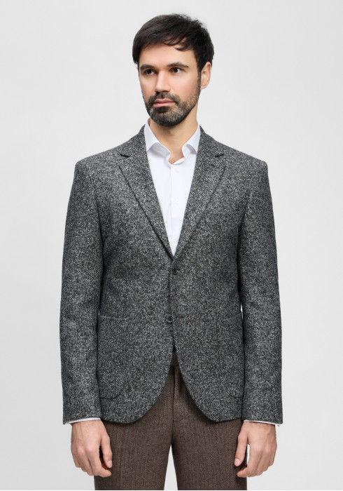 КЛАСИЧНИЙ ЧОЛОВІЧИЙ ПІДЖАК ЧОРНИЙ ФАКТУРНИЙ