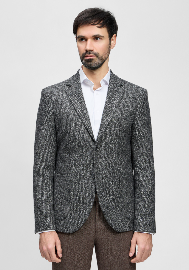 КЛАСИЧНИЙ ЧОЛОВІЧИЙ ПІДЖАК ЧОРНИЙ ФАКТУРНИЙ