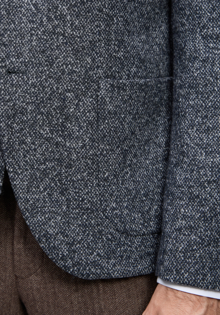 КЛАСИЧНИЙ ЧОЛОВІЧИЙ ПІДЖАК ТЕМНО-СИНІЙ ФАКТУРНИЙ, Фото 4