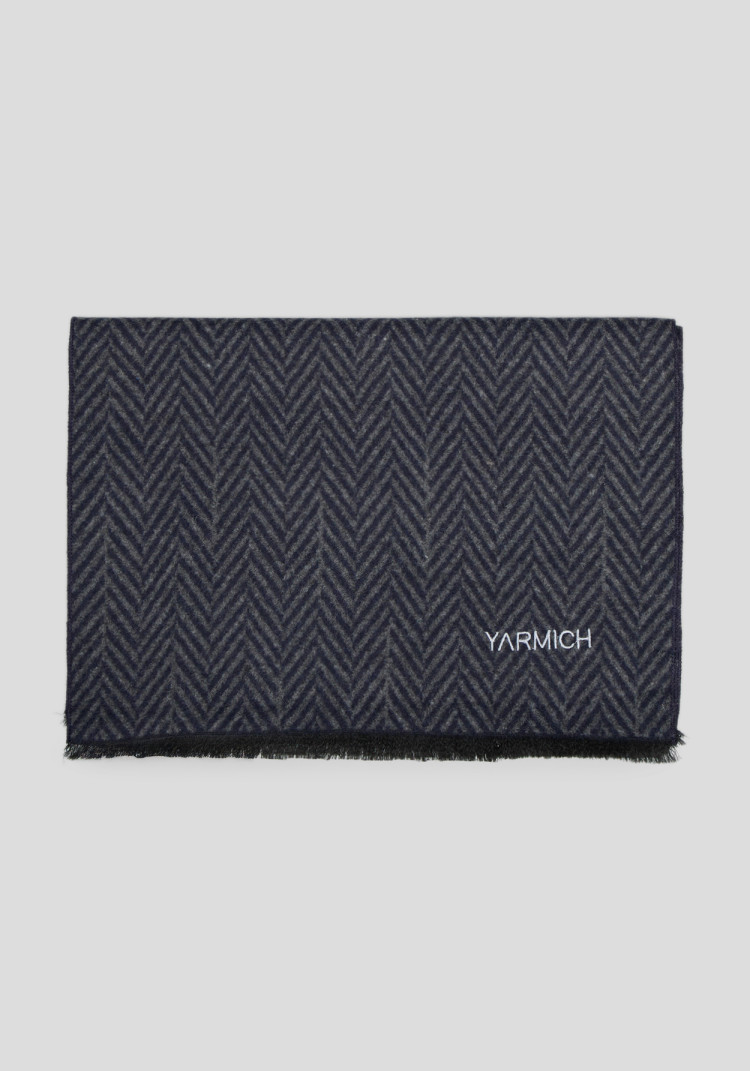 ЧОЛОВІЧИЙ ШАРФ В ЯЛИНКУ ТЕМНО-СИНІЙ