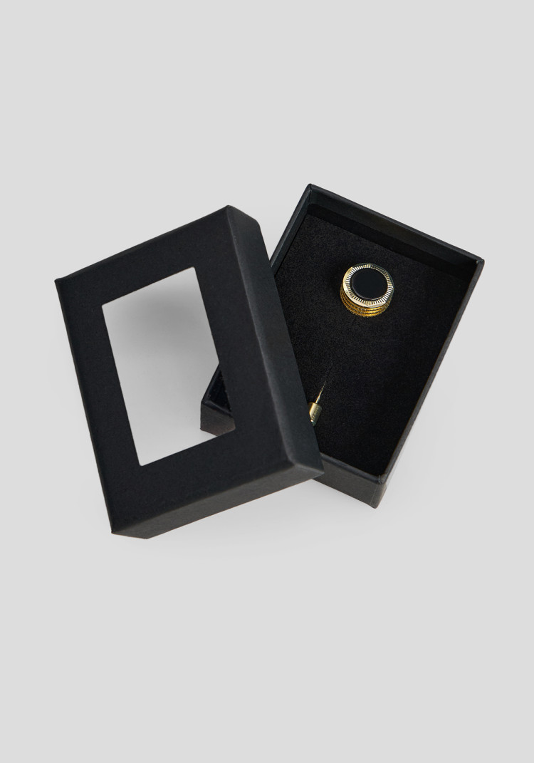 Бутоньєрка весільна з позолотою та чорним акцентом, Фото 1