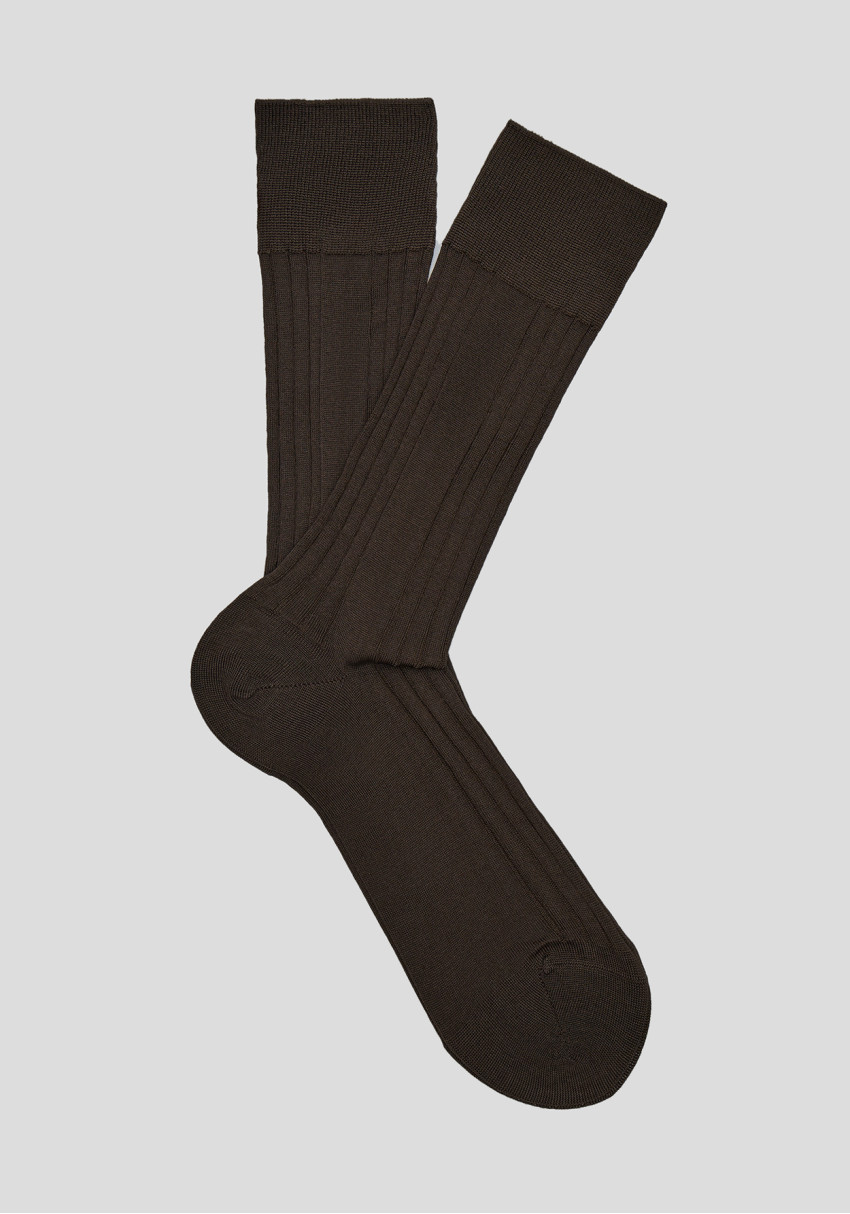 Men's brown striped socks, Photo 1