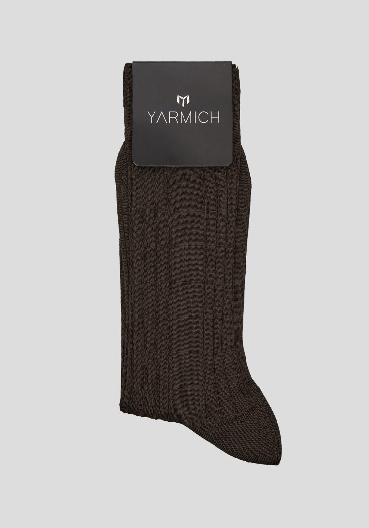 Men's brown striped socks, Photo 1