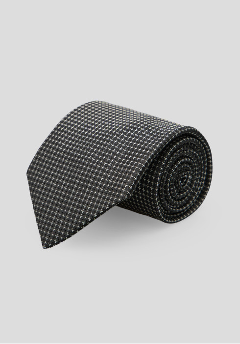 Чоловіча краватка темно-сіра з мікровізерунком