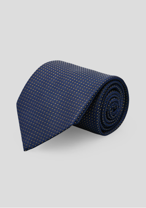 Чоловіча краватка темно-синя з мікровізерунком