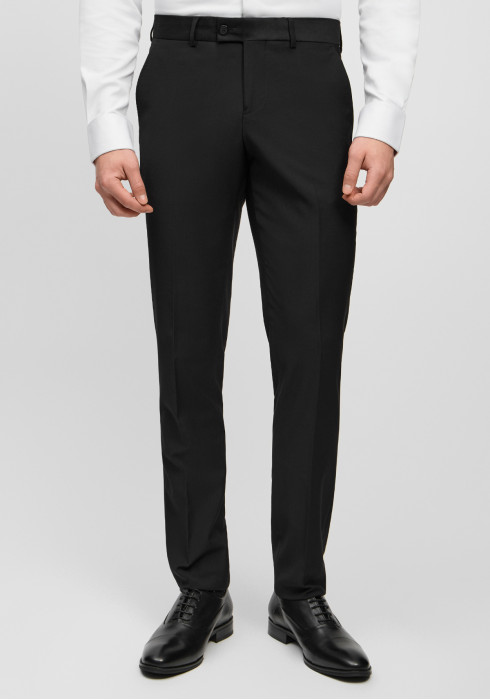 Класичні чоловічі брюки під смокінг чорні однотонні