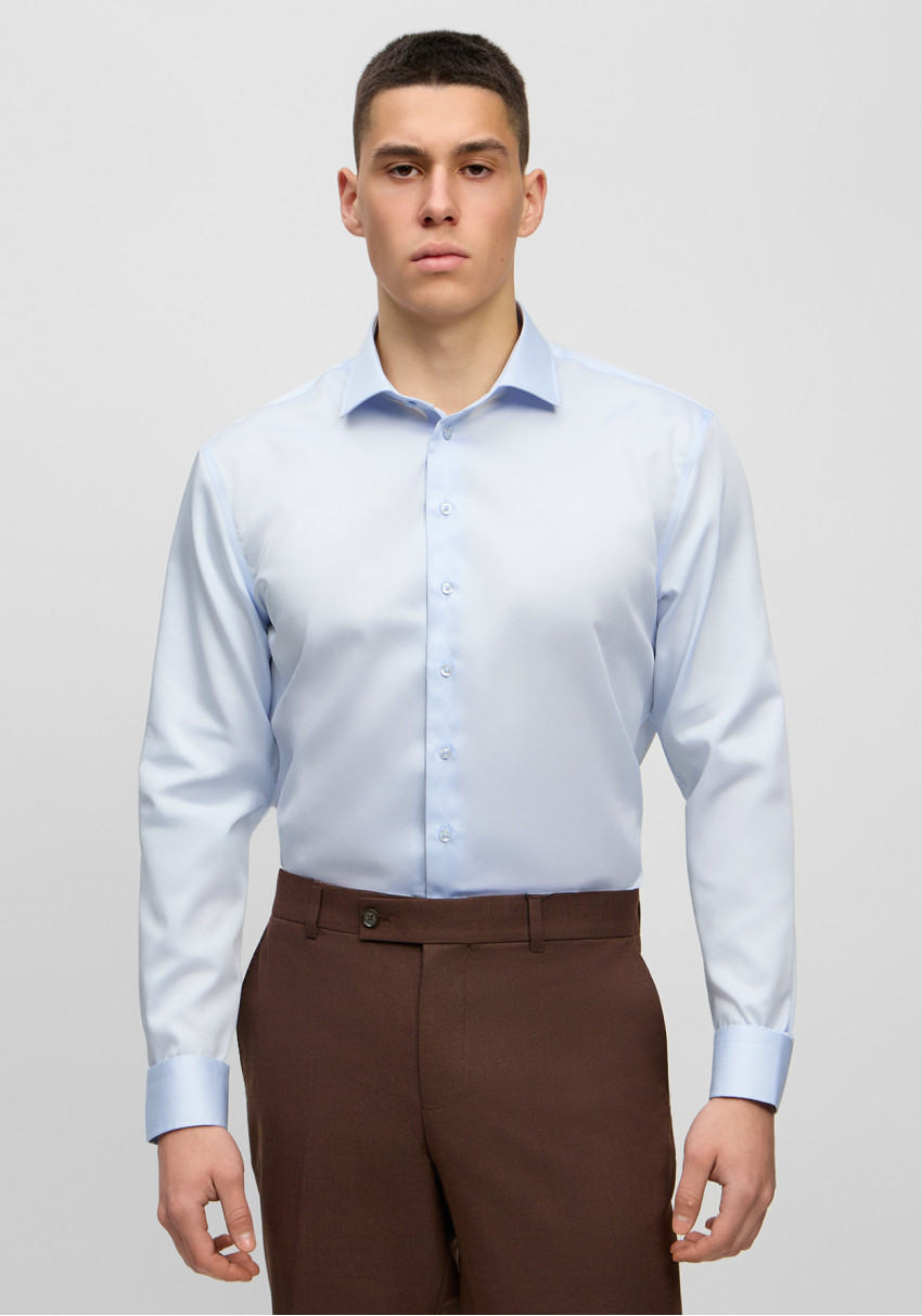 Classic men's shirt light blue non-iron, Photo 1