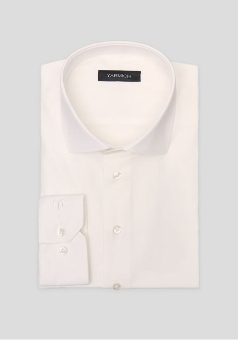 Класична чоловіча сорочка айворі під краватку