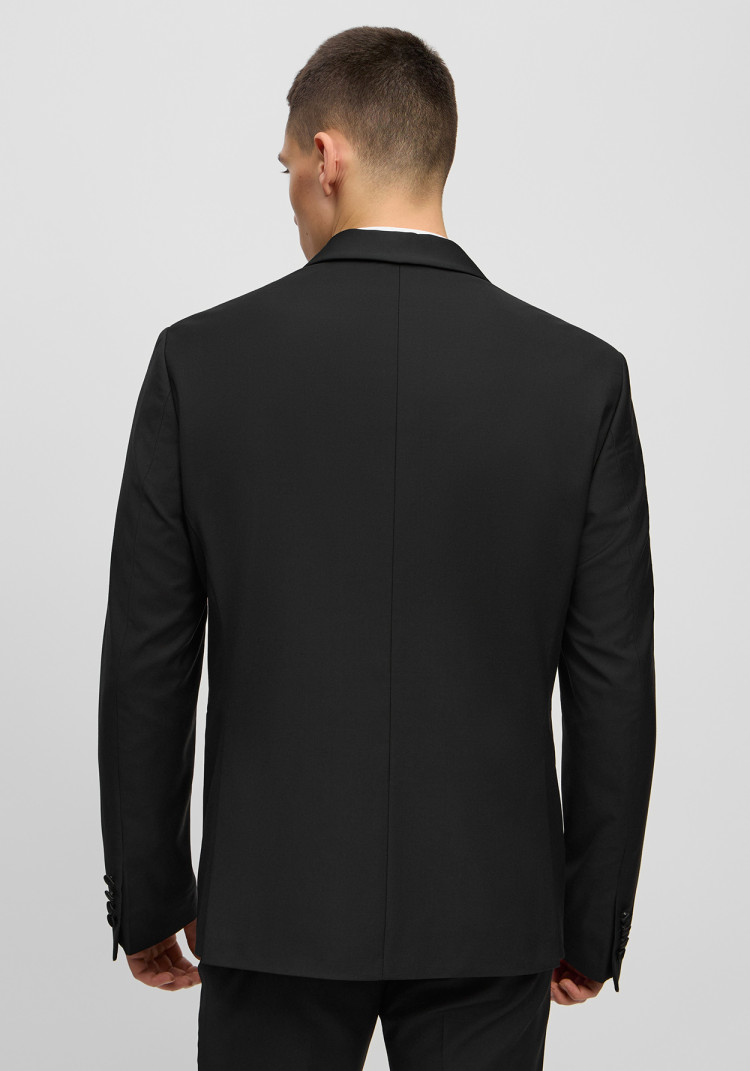 Класичний чоловічий смокінг трійка чорний з шалевим лацканом, Фото 9