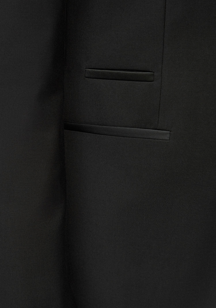 Класичний чоловічий смокінг трійка чорний з шалевим лацканом, Фото 10