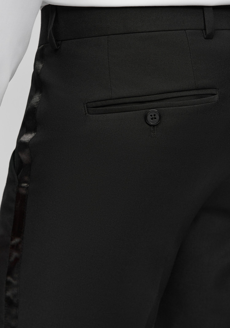 Класичний чоловічий смокінг трійка чорний з гострим лацканом, Фото 8