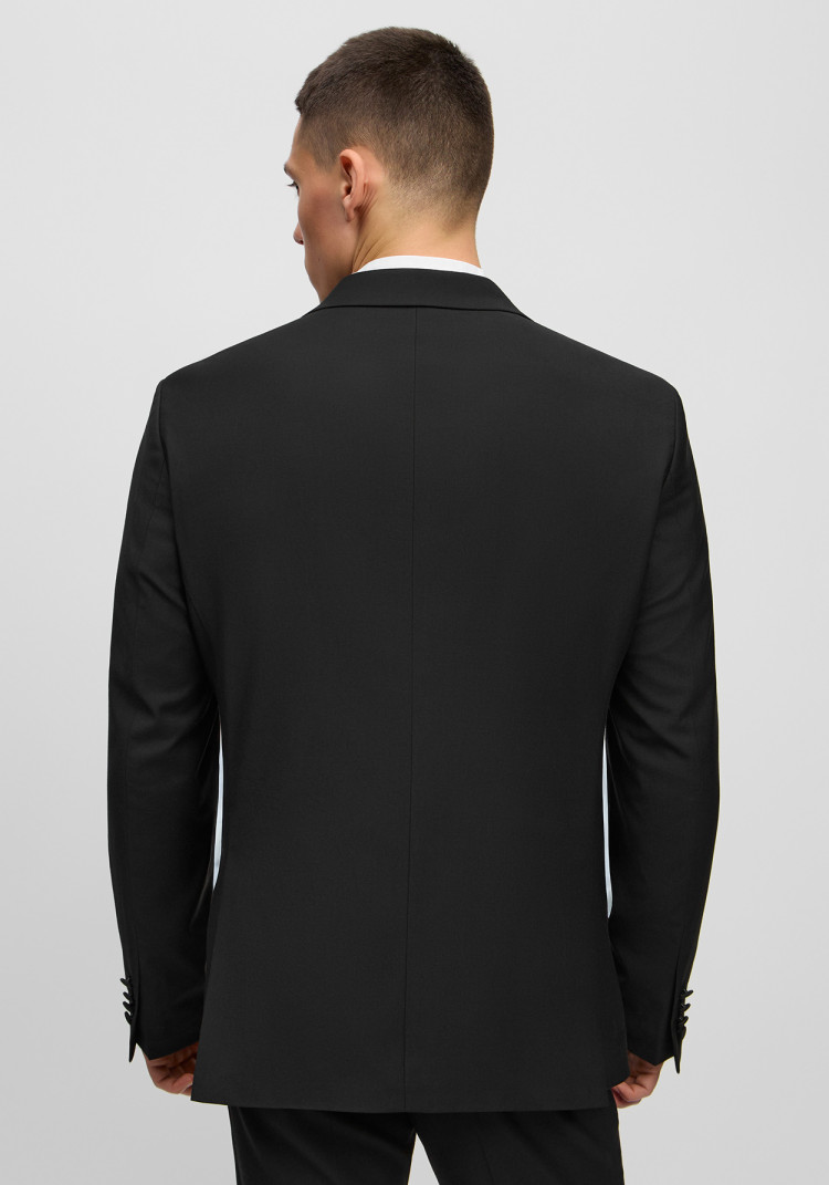 Класичний чоловічий смокінг трійка чорний з гострим лацканом, Фото 9