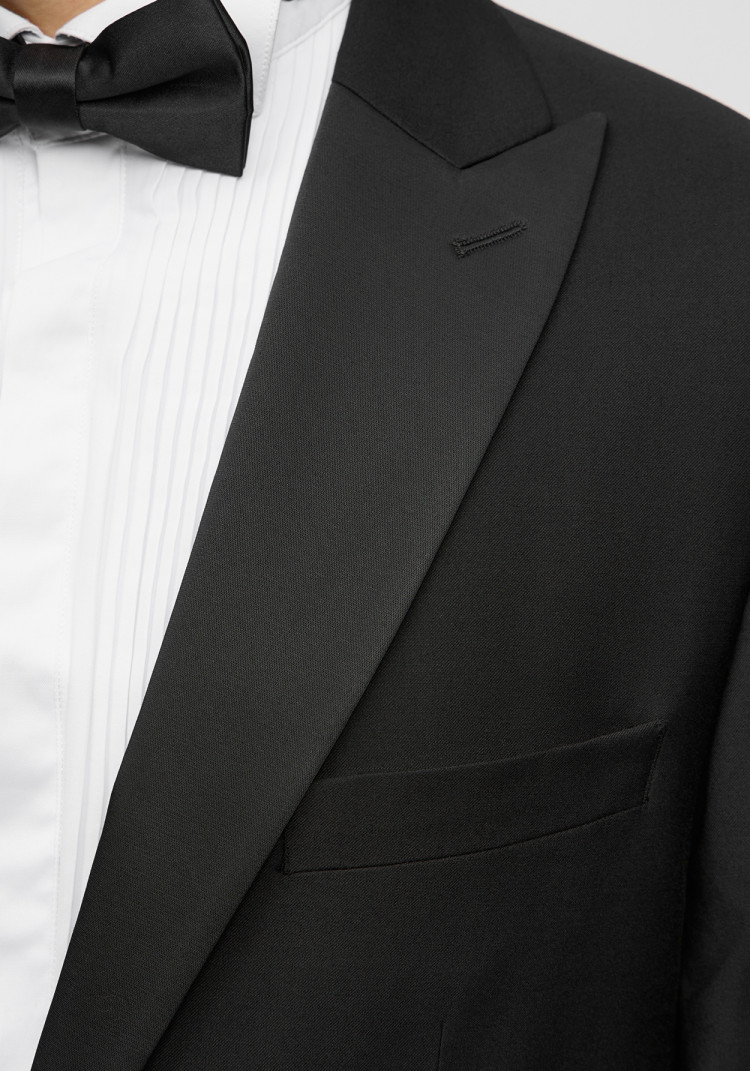 Класичний чоловічий смокінг трійка чорний з гострим лацканом, Фото 2