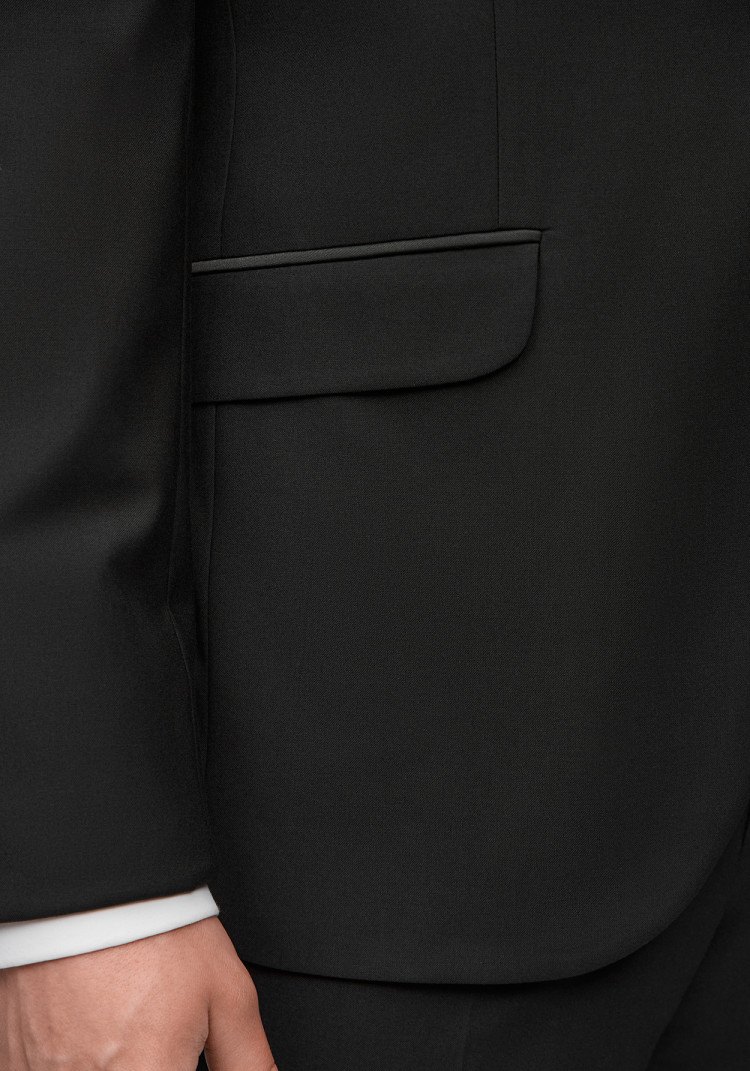Класичний чоловічий смокінг трійка чорний з гострим лацканом, Фото 10