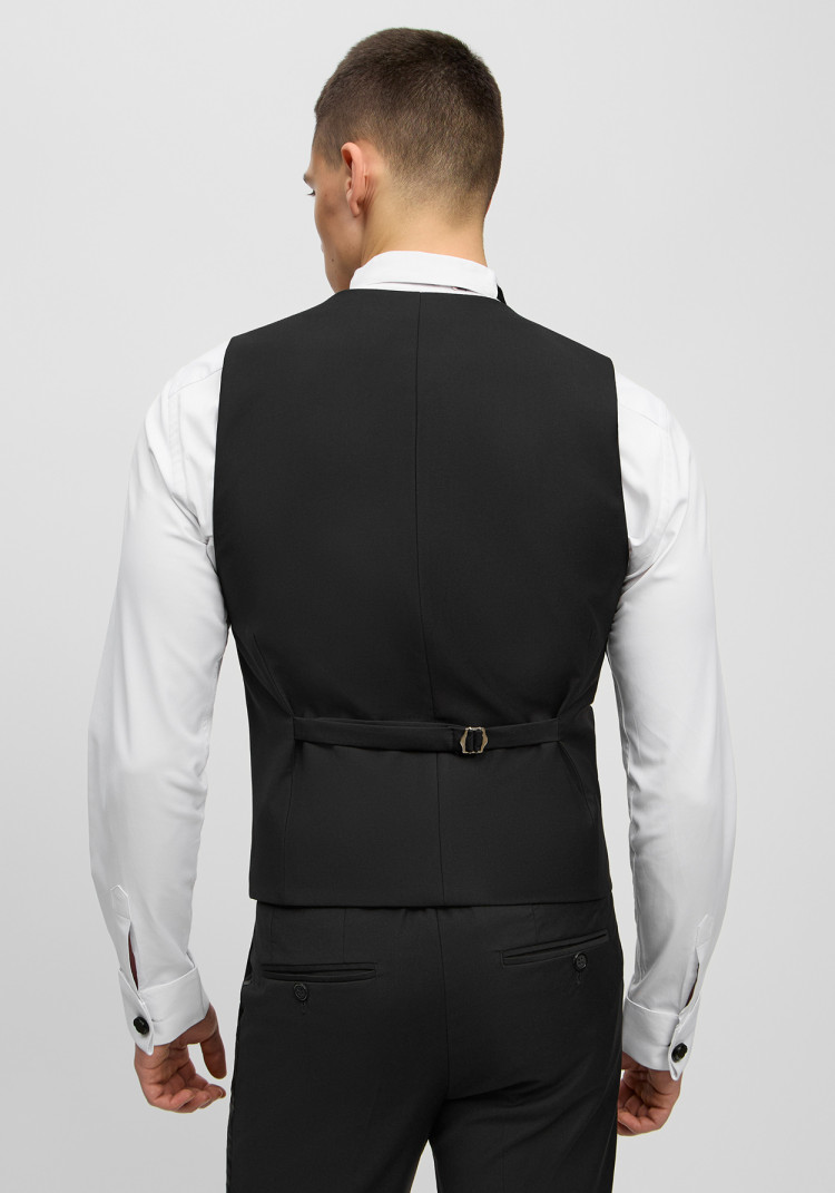 Класичний чоловічий смокінг трійка чорний з гострим лацканом, Фото 5