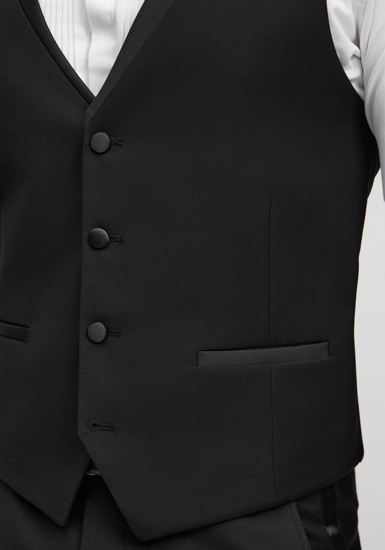 Класичний чоловічий смокінг трійка чорний з гострим лацканом, Фото 4