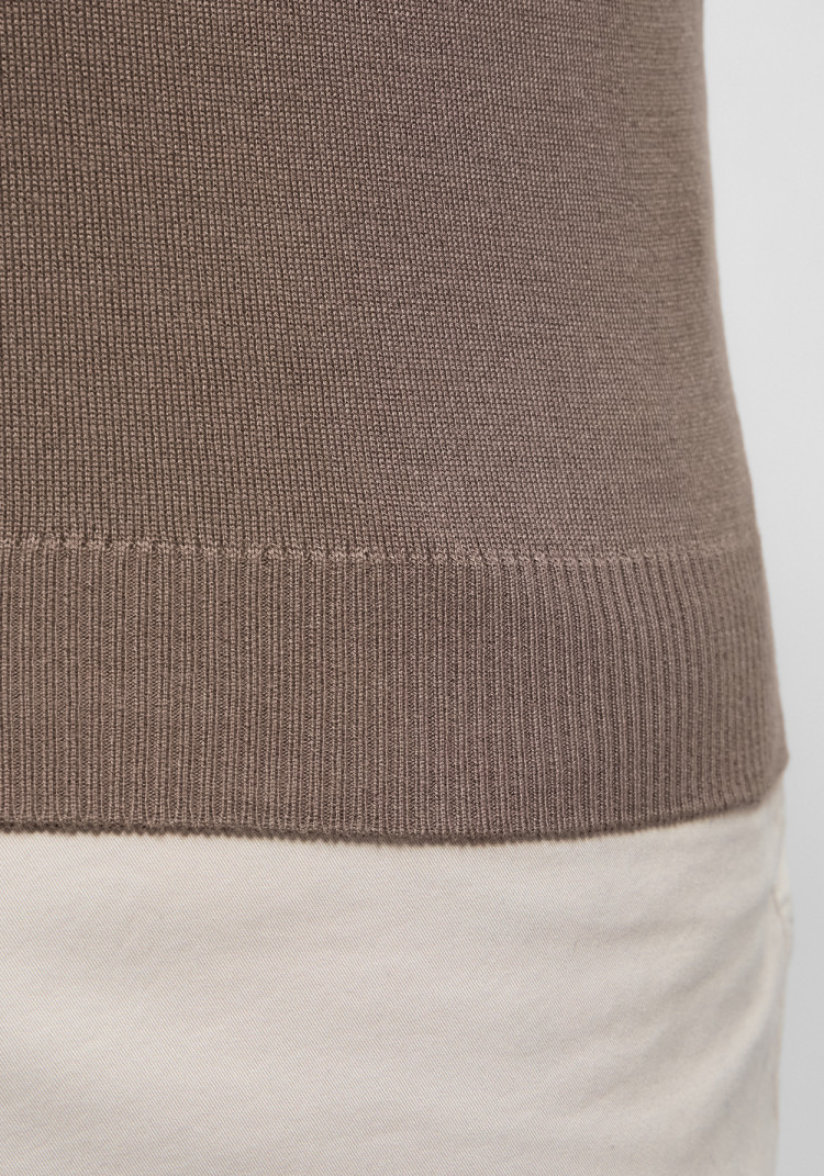 Classic men's beige button-up polo, Photo 4