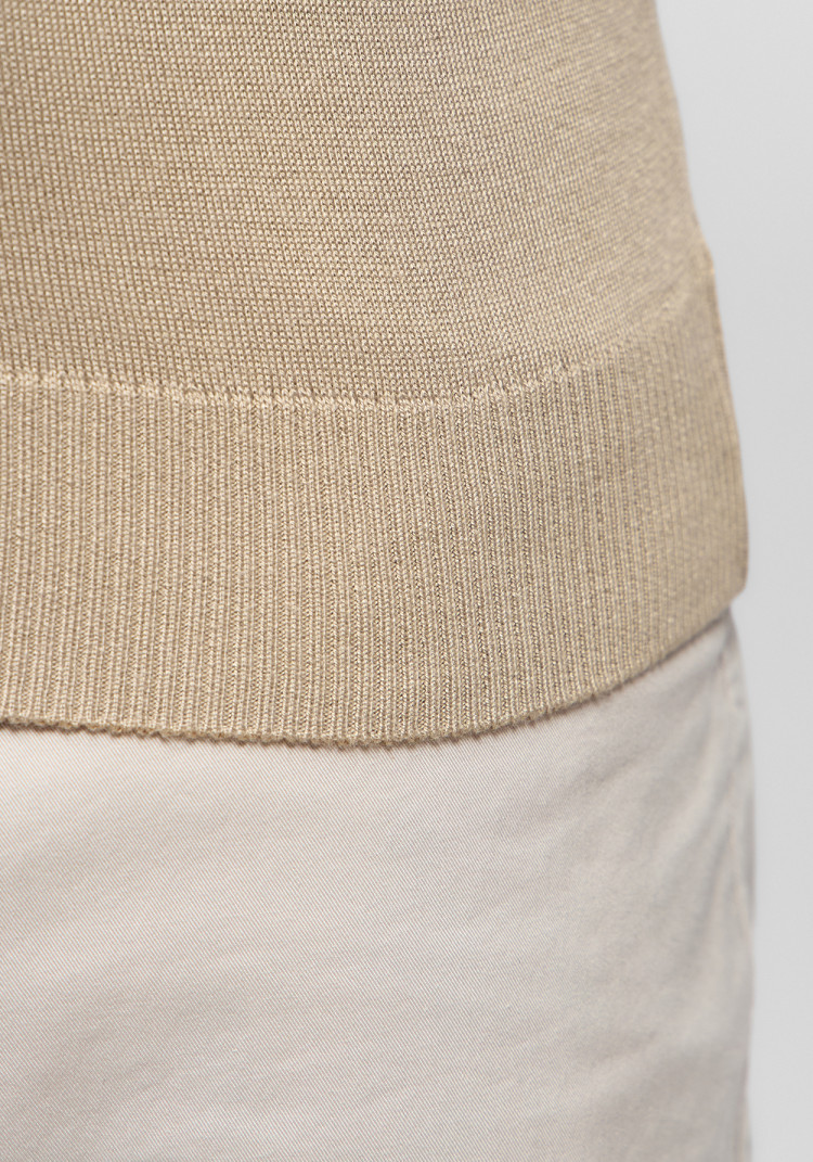 Classic men's beige zip polo, Photo 4