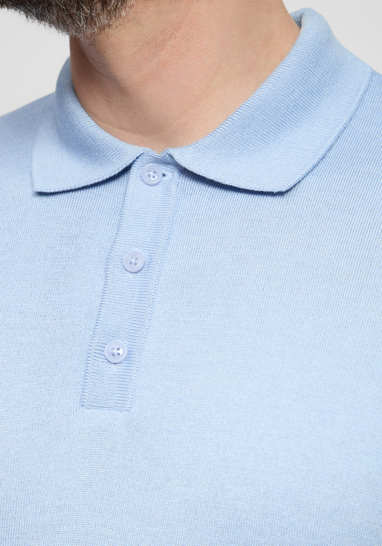 Classic men's blue button-up polo, Photo 2
