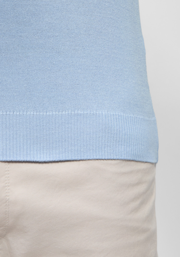 Classic men's blue button-up polo, Photo 4