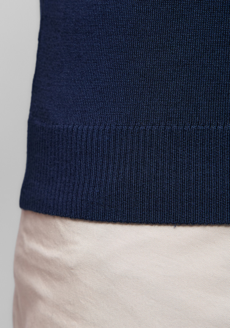 Classic men's navy blue zip polo, Photo 4
