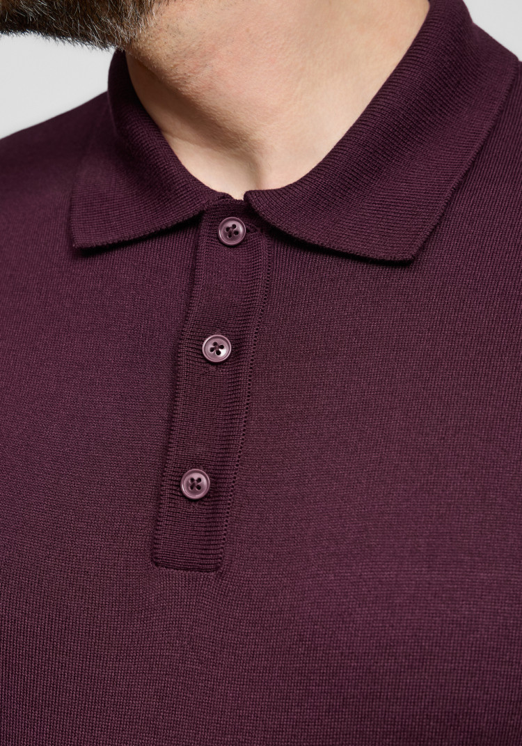Classic men's burgundy polo with buttons, Photo 2