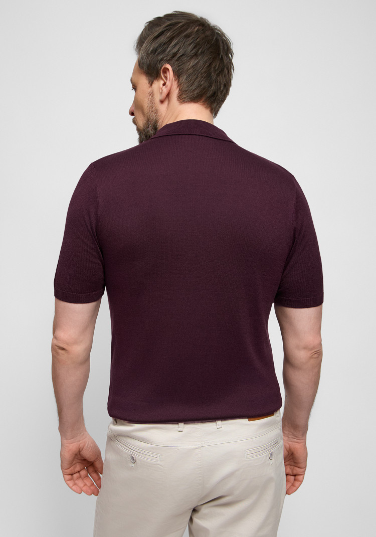 Classic men's burgundy polo with buttons, Photo 3