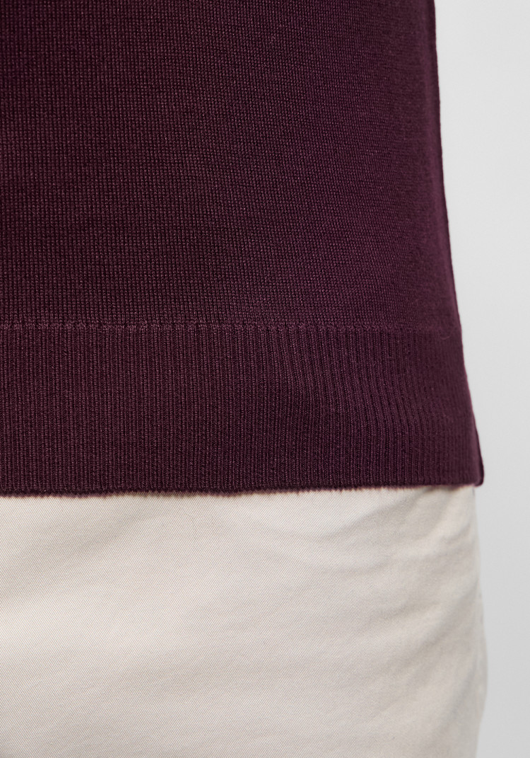 Classic men's burgundy polo with buttons, Photo 4