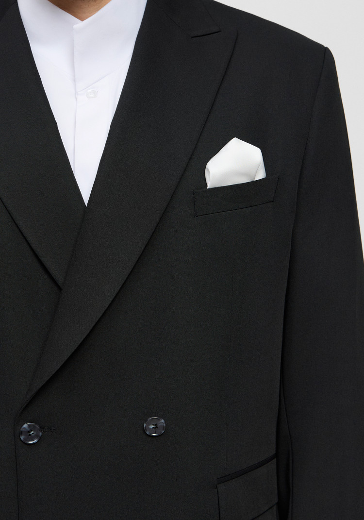 Classic men's black double-breasted oversized two-piece suit, Photo 1