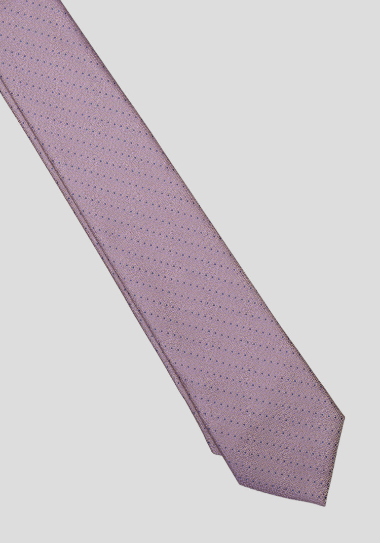 Men's tie in light purple with a geometric pattern, Photo 1