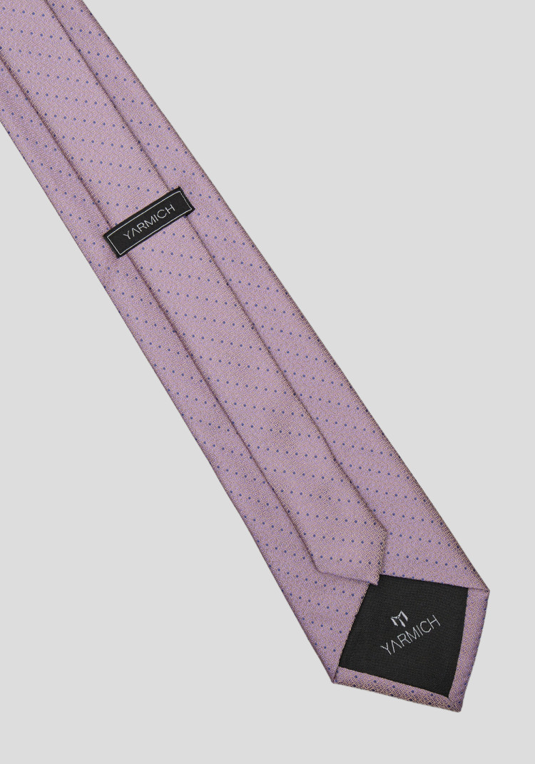 Men's tie in light purple with a geometric pattern, Photo 2